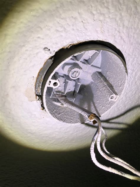 remove metal junction box|removing junction box from ceiling.